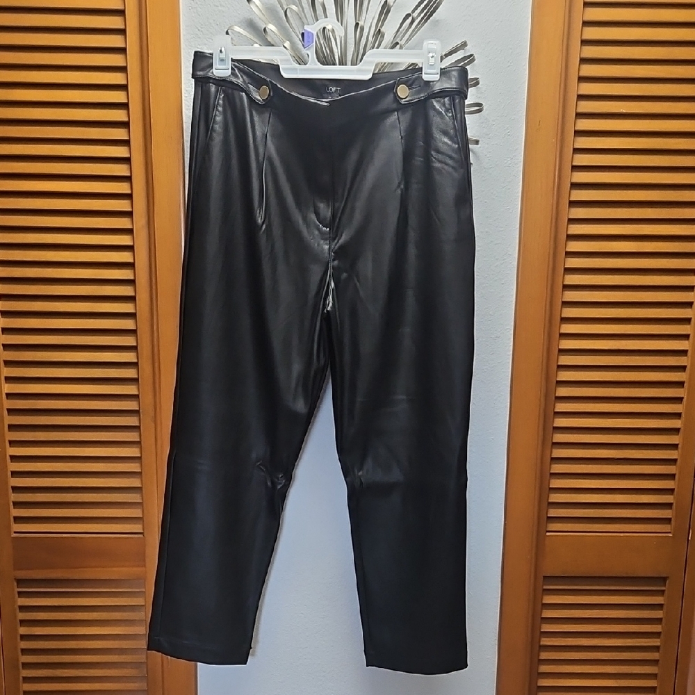 LOFT Black Leather Pants